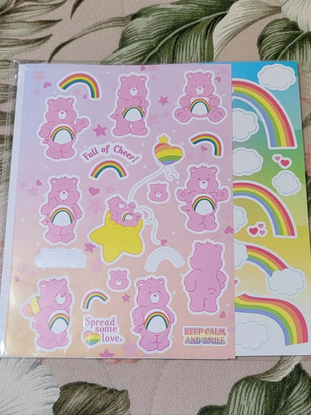 819-Care Bears Pink and Purple School Supplies Backpack Set